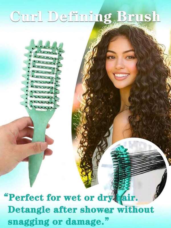 1pc/2pcs Curl Weave Brush Curling Hair Styling Brush Set, Suitable For Wet Or Dry Hair, Can Separate And Define Curls, Reduce Frizz And Breakage, Create Smooth And Bouncy Curls, Ideal For Wavy, Spiral And Curly Hair Types, Detangling Comb