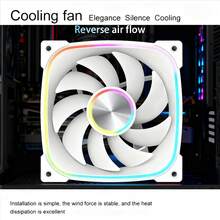 12cm ARGB Rainbow Lighting Effect Black/White Dual Color Forward/Reverse Optional Low Noise Cooling Fan - View 10