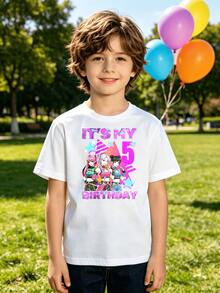 K-Pop Warrior Outfits For Girls, Girlism Girls & Boys 5th Birthday K-Pop Number Set, Breathable Children's Birthday Party Outfit And Casual Wear - 白色 - 查看 2
