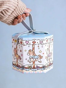 10pcs Creative Carousel Theme Wedding Favor Gift Boxes, Suitable For Newlyweds, New Parents And Party Planners; Perfect For Packaging Wedding Favors, Full Moon Celebration, First Birthday And Other Birthday Gifts - Multicolor - View 15