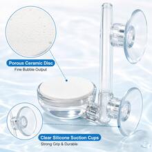 Aquarium Luftstein Blasen Disc Set, leiser Nano Sauerstoff Diffusor mit Steuerventil, feiner Bubbler für Fischbecken, Pflanzen Aquarium und Hydroponik, robuste Belüftung in 35mm 60mm 100mm Größen mit - 100 mm - Übersicht 4