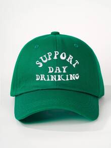 1件女款刺繡 SUPPORT DAY DRINKING 棒球帽，可調節防曬休閒帽，適合情人節、春秋旅行，時尚百搭 Y2K 風格青年帽 - 棒球帽 - 查看 23