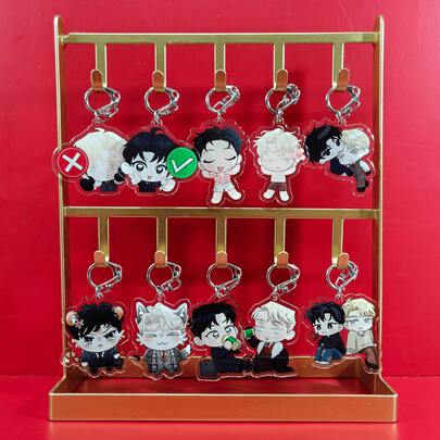 Roses And Champagne Korean Manhwa Acrylic Keychain Series Cute Cartoon Keyring Bag Suitcase Accessory Phone Pendant Car Ornament.