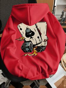 Sudadera de moda para hombre con estampado de cartas de póker - Blanco - Ver 11