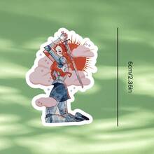 Cloud Red-Haired Female Knight, A Women's Empowerment Theme Illustration Sticker - Waterproof Vinyl Sticker - Durable Smooth Surface, Self-Adhesive Bumper Sticker, Suitable For Cars, Windows, Laptops, Trucks, Water Bottles - Multi-Functional Durable Design, Car Sticker - Vinyl - View 3