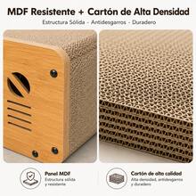 Casa para Gatos Multifuncional com Riscador Integrado, Cama Aconchegante para Descansar e Brincar, com Campainha Pendurada que Entretem o seu Animal, Protege seus Moveis e Sofas enquanto o Gato Brinca e se Exercita em Casa, Design Pratico e Divertido para o Lar - L - Ver 6
