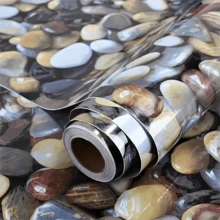 1 Roll, Premium Marble Self-Adhesive Wallpaper, Tearable, Removable DIY Wall Sticker, PVC Waterproof, Oil-Resistant, Wear-Resistant, Easy To Maintain And Clean, Peel And Stick, Suitable For Kitchen Decor, Bathroom Decor, Wall Decor, Modern Minimalist Pattern - Multicolor - View 5