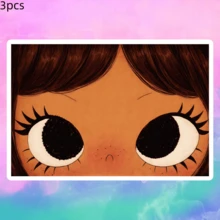 Cartoon Big Eyes, Suitable For Sad, Upset, Vulnerable Moments - Waterproof Vinyl Stickers - Durable Smooth Surface, Self-Adhesive Bumper Stickers, Suitable For Cars, Windows, Laptops, Trucks, Water Bottles - Multi-Purpose Durable Design, Car Stickers - Vinyl - View 10