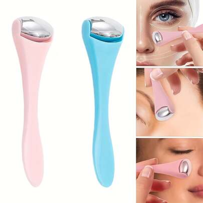 1pc Zinc Alloy Face Plastic Massage Roller Eye Cream Stick Multi-Color Beauty Massager