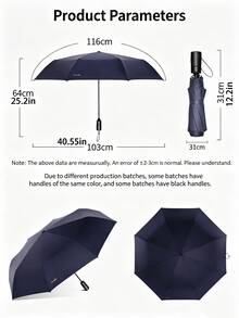 Paradise umbrella Tiandao Umbrella 1pc Fully Automatic Open & Close Umbrella, One-Touch Operation, Sun & Rain Dual Use, 8 Ribs, Solid Color Business Umbrella, Black Coating UPF50+ Sun Protection, 3-Fold Parasol, Solid Color Folding Umbrella, Unisex, Single Person Umbrella, Summer UV Protection Umbrella, Rainy Day Gift Umbrella, Travel Umbrella - Paradise Umbrella - View 4