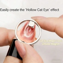 Halo Cat Eye Nail Magnet Ring Magnetic Tool With Handle For Cat Eye Gel Polish DIY Nail Art Manicure Tools,Pink Black Purple Color Handle Circle Cat's Eye Magnetic Tools - Multicolor - View 11