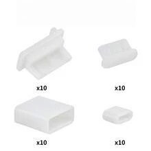 柔軟矽膠 USB 防塵塞保護蓋，相容 USB A 公頭、USB A 母頭與 USB Type C 充電孔，阻擋灰塵與碎屑以保護裝置充電孔 - 彩色 - 查看 2