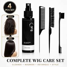 Set Perawatan Wig 4 Bagian, Termasuk Semprotan Rambut Tanpa Bilas, Sisir Ekor Tikus, Sikat Penambah Volume, dan Sikat Pinggiran, untuk Mengurai, Mengurangi Rambut Kusut, dan Mengembalikan Kilau pada Wig Rambut Sintetis dan Rambut Manusia - 100ml - View 2