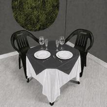 Set Of 20 White Tablecloths 1.5x1.5m + Colorful Table Runners - 深灰色 - 查看 2