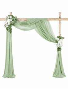 1/2pcs Arch-Shaped Drape Fabric Half Panel 4.4 Yards Sheer Backdrop Curtain, Suitable For Party, Ceiling, Wedding Arch, Reception, Christmas And Other Decorations - Multicolor - View 9
