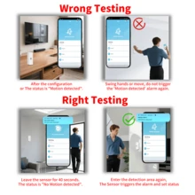 Sensor de movimiento PIR inteligente WiFi para control remoto por APP de hogar inteligente, enlace inteligente, protección de , compatible con Tuya Smart Life y Alexa - Ver 8