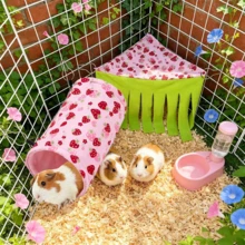 Hamster And Guinea Pig Tunnel, Small Pet Tunnel And Pipe, Soft Wool Small Animal Tunnel Tube And Mat As Well As Corner Hideout Cage Accessories, Suitable For Guinea Pigs, Rabbits, Ferrets, Chinchillas, Hedgehogs, Etc. - View 28
