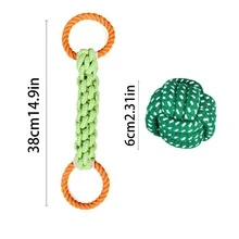 1 pieza/2 piezas Juguete de cuerda para perro de color aleatorio, diseñado para la limpieza de dientes y el juego al aire libre de mascotas, adecuado para cualquier raza y tamaño de perro, duradero y perfecto para juegos interactivos, juguete favorito para perros - Multicolor - Ver 9