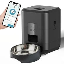 2.4G WiFi自动宠物喂食器，2升/67.64盎司智能宠物食品分配器，APP远程控制，USB充电，适用于定时喂食猫狗 - 2公升 - 查看 12