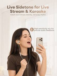 Lenovo SUNYAO Y122 Earphone In-Ear Berkabel dengan Chip DSP Terintegrasi, Pemantauan Real-Time, Khusus untuk Karaoke & Live Streaming, Suara Surround HiFi High Fidelity, Audio 360°, Nyaman untuk Pemakaian Lama, Cocok untuk di Rumah, Luar Ruangan, Asrama, Rekaman, Bernyanyi, dan Perekaman Video - View 4