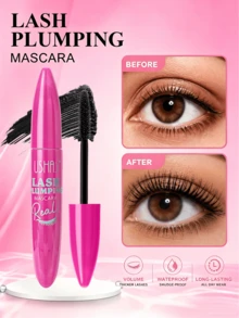 USHAS Schwarze Mascara, langanhaltende wasserfeste Formel, 360° Spiralbürste, erzeugt voluminöse und gekräuselte Wimpern, natürliches dimensionales Augen-Make-up, geeignet für alle Hauttypen - #02 - Übersicht 4