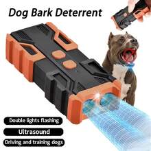 Rechargeable LED Ultrasonic Bark Deterrent, Indoor And Outdoor Behavior Correction, Dog Trainer, Ultrasonic Bark Deterrent, Handheld Dog Repellent And Trainer, Dual Light Bark Deterrent Tool, Harmless Pet Trainer - Multicolor - View 1