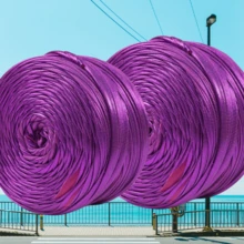 2pcs 400g Shiny Metallic Color Plain Crochet Yarn, Premium Braided Craft Cord Ribbon, Multi-Color Durable Knitting Yarn, Suitable For Making Handbags, Hats, Home Decor, Sewing And Knitting Projects - 2-pack - View 11