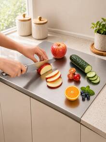 2026 New Style Non-Slip 304 Stainless Steel Cutting Board With Edge, Kitchen Countertop Cutting Board, Suitable For Food Preparation, Meat, Vegetables And Baking - Multicolor - View 2