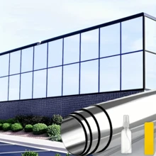 One-Way Mirror Window Film: Mirror Reflective Window Film, Privacy, Heat Insulation, UV Protection, Anti-Glare, Window Film, Sun Blocking Window Film, Suitable For Home, Office (Silver-Silver) - Silver - View 31