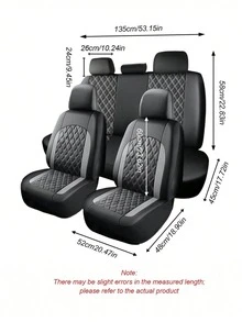 Universal PU Leather Car Seat Covers Full Set, Diamond Pattern Car Seat Protector, Non-Slip Bottom, 2 Front Seats/5 Seats Complete Set, Easy Installation, Suitable For Sedan, SUV And Pickup Truck, Vehicle Interior Accessories - A - View 12