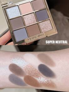 [ 6g ] CT Charlotte Tilbury Palet Eyeshadow 9 Warna Super Neutral Cool Gray Oatmeal Cool Tone Commute Matte Shimmer - Super Netral - 6g - View 2