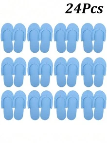 2/24Pcs Disposable Foldable EVA Foam Foot Massage Slippers, Multicolor Foldable Foot Massage Slippers, Suitable For Beauty Salons, Spa Hotels, Large Spa Parties, Disposable Foot Massage Sets, Nail Salon Slippers - Multicolor - View 18