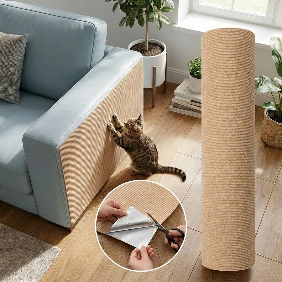Wall Furniture Scratch Guard Pad, Self-Adhesive No-Drill Installation, For Cat Tree Surroundings And Near Litter Box Walls, This Is An Excellent Product And A Perfect Gift For Cats, 5mm Thick