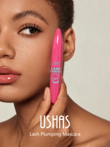 USHAS Schwarze Mascara, langanhaltende wasserfeste Formel, 360° Spiralbürste, erzeugt voluminöse und gekräuselte Wimpern, natürliches dimensionales Augen-Make-up, geeignet für alle Hauttypen - #02 - Übersicht 3