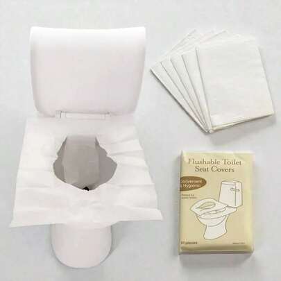 10/50pcs Penutup Dudukan Toilet Sekali Pakai - Penutup Dudukan Toilet Higienis Portabel, Dikemas Secara Individual, Lembut dan Nyaman, Kertas Dudukan Toilet Sekali Pakai yang Dapat Dibuang ke Toilet, Cocok untuk Sebagian Besar Toilet, Ideal untuk Perjalanan, Berkemah, Hotel, dan Toilet Umum - Perlindungan Higienis, Mudah Dibawa, Mudah Digunakan, Penting untuk Pesawat dan Berkemah, Perlindungan Sekali Pakai, Perlengkapan Hotel, Perlengkapan Perjalanan