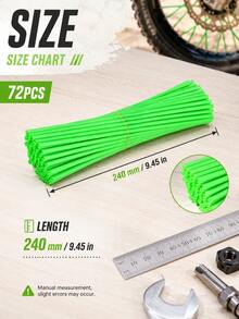72 piezas de fundas para radios de moto de cross, envolturas universales para radios de rueda y molduras de tubo para llantas de 8-21 pulgadas, protector decorativo para radios de llanta para motocicleta, motocross, pit bike, bicicleta, silla de ruedas, BMX, Suzuki Kawasaki DRZ400SM, envolturas de llanta y protectores de radios - A - Ver 11