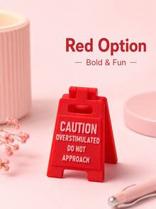 Funny Mini Desktop Warning Sign, "Caution Overstimulation Please Keep Distance" Desktop Ornament, Cute Home Office Desk Decor, Humorous Gift For Friends, Colleagues And Introverts - Multiple Styles - View 4