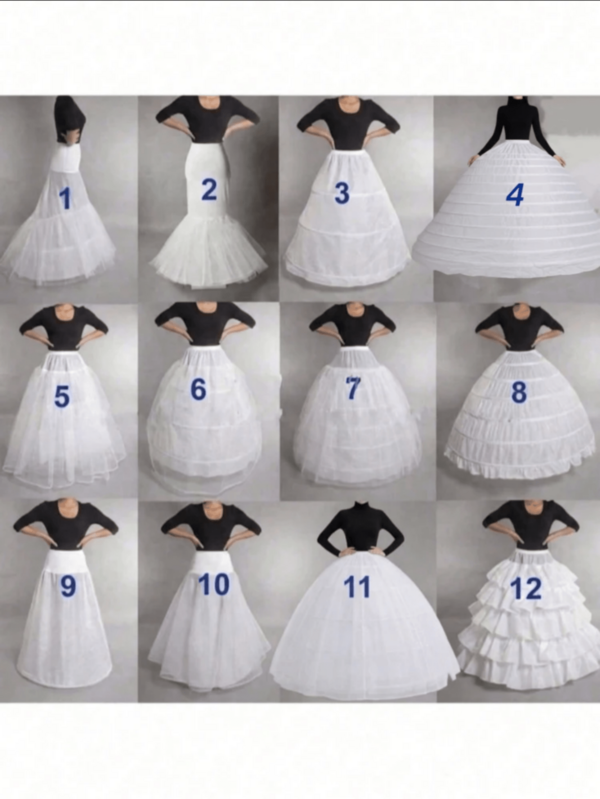 12 Styles New White A-Line Skirt/Petticoat/No-Support Wedding Dress Slip/Under Skirt Halloween Autumn Women's Clothing
