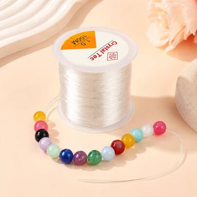 0.5-1.0mm Crystal Clear Elastic Stretchy Thread For DIY Beading, Jewelry Making, Handmade Craft Supplies - Perfect For Bracelet, Necklace, Clay Bead, Crystal String Projects - Soft