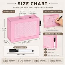 KKC 10K Money Saving Challenge Box, Wooden Cash Vault Piggy Bank With Digital Counter And Target Numbers, Fun Budgeting Box For Adults, Teens, Family And Office Desk - View 3