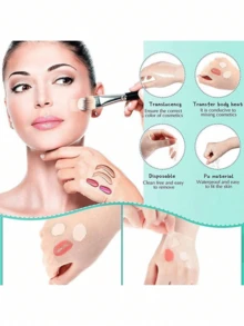 100/50/25/15/5 piezas Paletas de maquillaje desechables, accesorios de herramientas de maquillaje, bandejas de mezcla de colores, herramientas de accesorios de belleza, regalos, portátil para viajes, artículos esenciales de viaje de alto valor - Multicolor - Ver 5