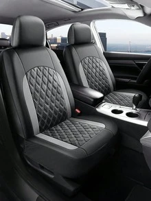 Universal PU Leather Car Seat Covers Full Set, Diamond Pattern Car Seat Protector, Non-Slip Bottom, 2 Front Seats/5 Seats Complete Set, Easy Installation, Suitable For Sedan, SUV And Pickup Truck, Vehicle Interior Accessories - A - View 7