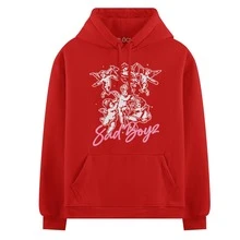 Sudadera con capucha de manga larga con forro térmico, estampado de elementos de camping de bosque y paisaje al aire libre, para hombre, otoño/invierno - Blanco y Negro - Ver 1