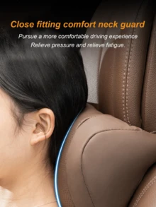 2026 Luxury Napa Leather Car Headrest And Lumbar Support Set - Zero Pressure Ergonomic Design, Breathable Mesh Vents, High Resilience Foam Core, Sweat & Salt Resistant, Soft As Baby Skin, Suitable For All Seasons, Fits Most Car Headrests - Multicolor - View 3