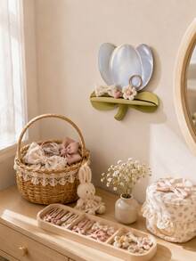 Wooden Tulip Wall Shelf Nursery Wall Decor Small Wall Mounted Storage Display Shelf For Baby Room Floral Nursery Decoration - Storage Rack - View 6