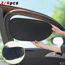 2/4pcs Car Window Sun Shades, New Curved Design Electrostatic Adsorption Side Window Sun Shades, Glue-Free UV Protection Heat Insulation Privacy Curtains, Universal Fit For Most Sedans, SUVs, Trucks, Summer Driving Front And Rear Side Window Sun Shades - A - View 4