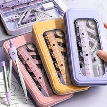 7pcs Student Stationery Geometry Set, With Compass, Protractor, Ruler, Eraser And Other Drawing Tools - Durable ABS Material, Suitable For Daily Office Use - Sets - View 1