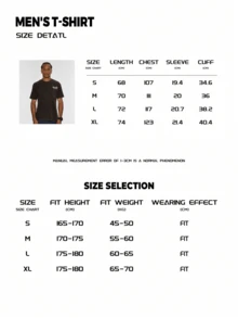 Geripptes, farblich abgesetztes Herren-T-Shirt aus 100% Baumwolle mit markantem Schneeflocken-Stil-Schriftzug-Muster und Taschendesign - Hellrosa - Übersicht 10
