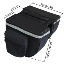 1 Peça Bolsa de Bottom Plano Duplo para Bagageiro Traseiro de Bicicleta, Bolsa de Porta-Mala de Bicicleta Impermeável de 25L com Decoração Reflexiva, Adequada para Ciclismo ao Ar Livre, Deslocamento de Bicicleta, Viagem de Bicicleta de Longa Distância (Preto) - Multicolorido - Visão 7