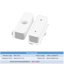 Sensor de movimiento PIR inteligente WiFi para control remoto por APP de hogar inteligente, enlace inteligente, protección de , compatible con Tuya Smart Life y Alexa - Ver 10